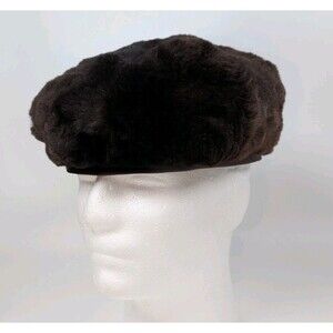 Union Made Vintage Brown Faux Fur Hat Women’s Winter Cap Soft Plush Lined